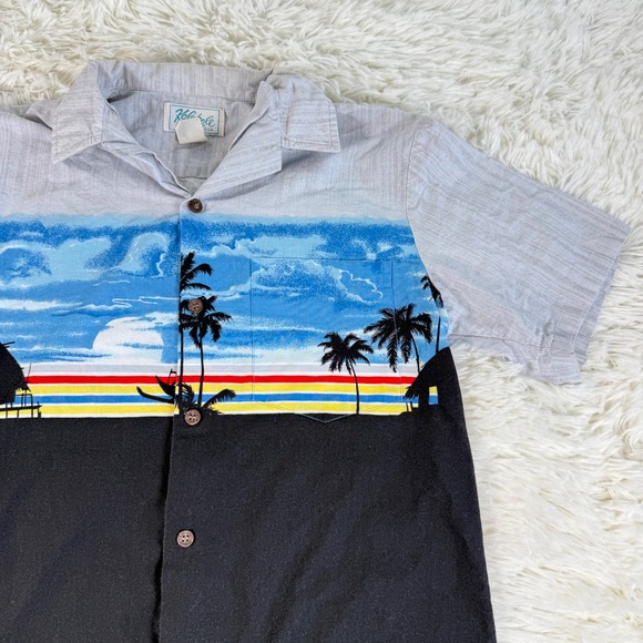 Vintage Kolekole Hawaiian Shirt Mens Palm Tree Beach Scene Button Up Size Small - Picture 3 of 10